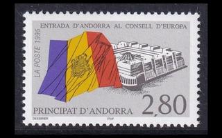 Andorra Fr 487 ** Liittyminen Euroopan neuvostoon (1995)