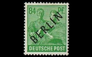 Berlin 16 ** Musta päällepainama 84 Pf (1948)