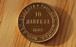 10 mk kultaraha 1882 Suomi, harvoin myynnissä