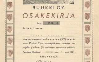 OKK 1947 Ruukki Oy, Siikajoki osakekirja