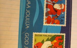 postimerkki pk.joulukortti.joulumerkit 1987.kulkematon.