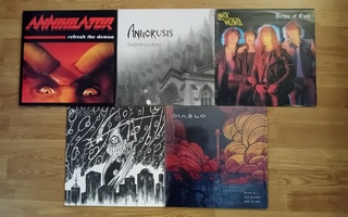 Annihilator - Refresh The Demon + 4x Heavy/ thrash metal LP