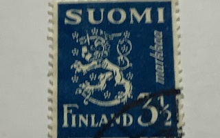 198/ 1936 Leijona M30 3,5 mk o leimattu