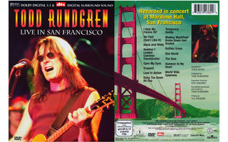 UUSI TODD RUNDGREN LIVE IN SAN FRANCISCO DVD (2002) - EI PK