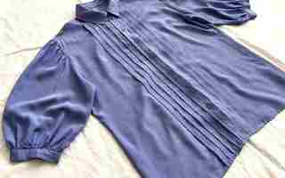 VINTAGE 70s 80s laventelinsininen paita lila 70-luku M L XL