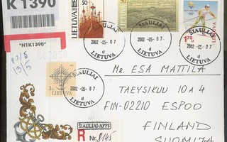 Liettua Mi 780 ym kirjattu kirje Suomeen