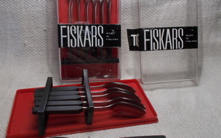 Fiskars kahvilusikat, 6 + 6 kpl, alkuperäisissä rasioissa