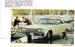 1965 Dodge Polara postikortti esite - KUIN UUSI