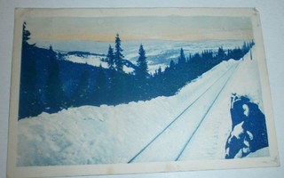 Holmenkollen, rata lumen keskellä, väripk, p. 1913