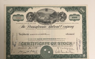 The Pennsylvania Railroad Company osakekirja