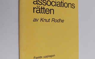 Knut Rodhe : Inledning till associationsrätten