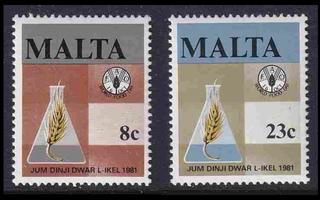 Malta 634-5 ** FAO-päivä (1981)