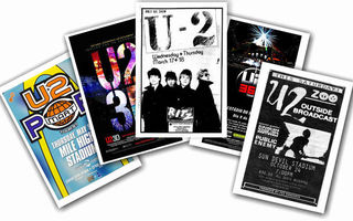 U2 -- juliste setti A4 x 5 (mm. UPEA lahja !!!) #1