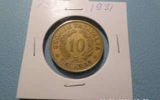 10  mk 1931  Alumiinipronssi  rahakehyksessä   kl  7-8