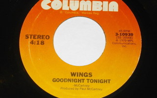 7" WINGS - Goodnight tonight - single 1979 USA rock EX+