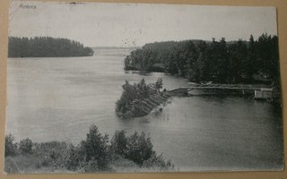 Antrea, silta Vuoksen yli, vene, laituri, p. 1909 Saksaan