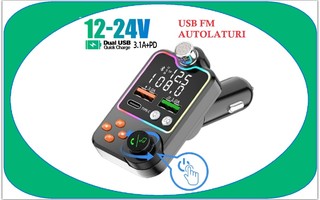 USB FM autolaturi - näytöllä auton akun jännite #29314