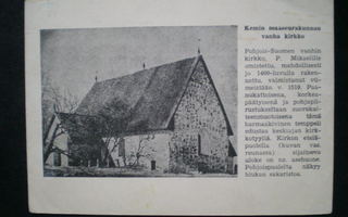 Kemin maaseurakunnan vanha kirkko postikortilla