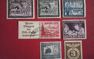 Saksa Valtakunta postimerkit 7 kpl