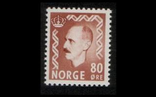 Norja 368 ** Haakon VII 80 öre (1950)