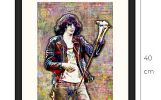 Joe Ramone The Ramones taidetaulu kehystettynä