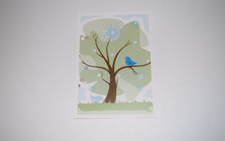 postikortti lintu puussa