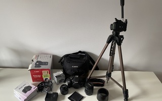 Canon Valokuvaus Paketti, EOS 600D Kamera, 2 Objektiivia, Ym