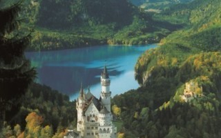 Neuschwanstein linna, järvi, Alpit (isohko kortti)
