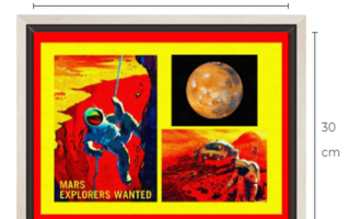 Uusi Mars Pop Art avaruus canvastaulu kehystetty