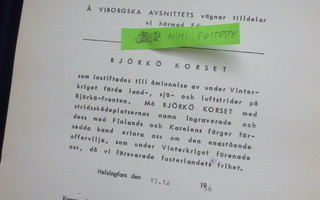 Koiviston Ristin ruotsinkielinen myöntökirja
