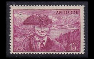 Andorra Fr 129 ** Antoni Rossell 15 Fr lila (1944)