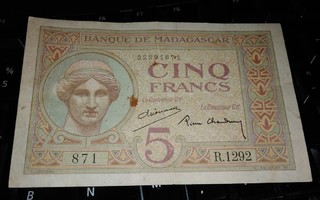 Madagascar 5 Francs sn871