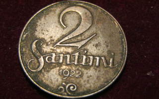 2 santimi 1922. Latvia