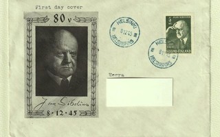 FDC Jean Sibelius 80 vuotta 8.12.1945