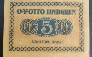 Oy Otto Lindgren 1918 5 Penniä