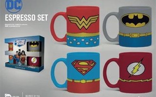 DC Comics Espresso Mugs 4-Pack Uniforms   UUSI