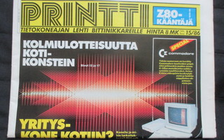 PRINTTI 1986 15 - vanha tietokonelehti