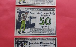 Saksa 3 seteliä 1921 Blumenthal