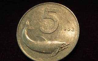 5 lire 1953. Italia-Italy