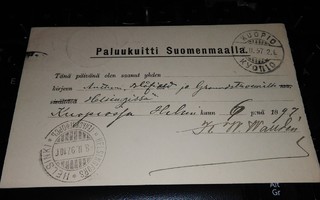 Kuopio HF Paluukuitti 1897 PK1000/4