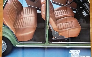 1973 Fiat 124 Special juliste - 97 x 68 cm - poster