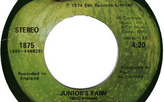 Paul McCartney & Wings 7" Junior's Farm USA-painos