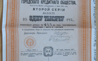 Obligaatio Venäjä, Pietari 1910
