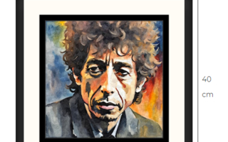 Uusi Bob Dylan taulu 40 cm x 40 cm kehyksineen