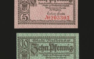 Saksa Notgeld 5, 10 Pfg, Rathenow 1917