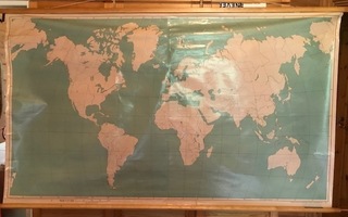 Koulukartta: Pyyhittävä tussikartta (Maailma) 190cm x 110cm
