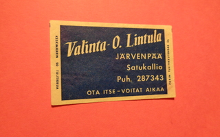 TT-etiketti Valinta O. Lintula, Järvenpää