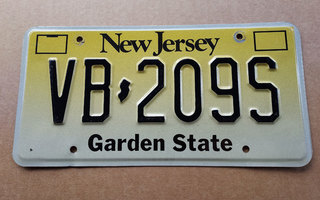 New Jersey USA rekisterikilpi - Garden State
