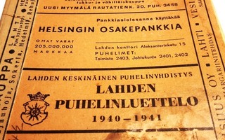 Lahden puhelinluettelo 1940