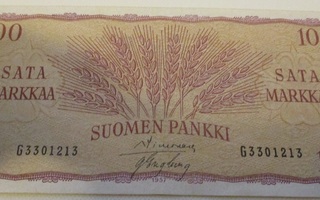 Seteli 100 mk 1957 Suomen Pankki G3301213